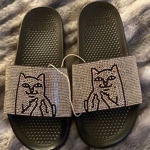 Brand new rhinestone rip n dip slides